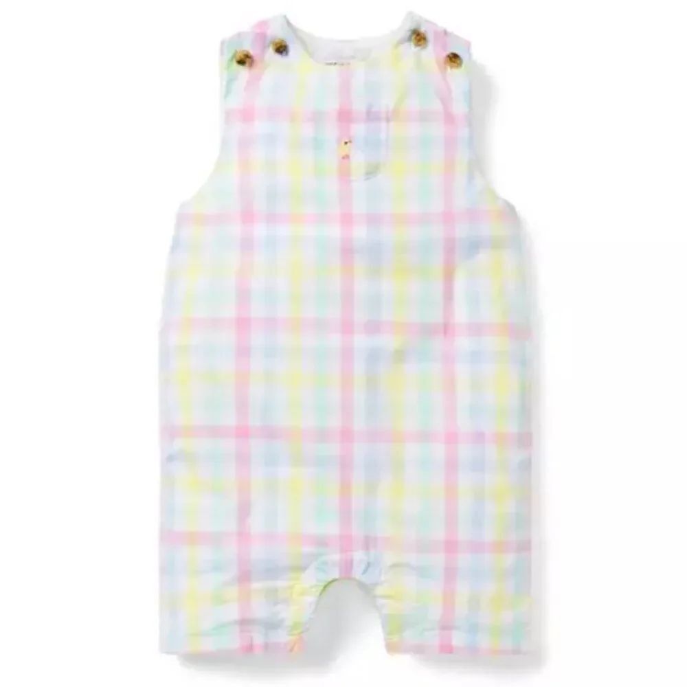 Janie and Jack 100048722 Baby Gingham Romper Pastel plaid NWT